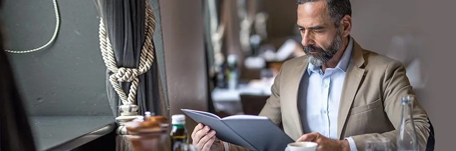 mature man reading