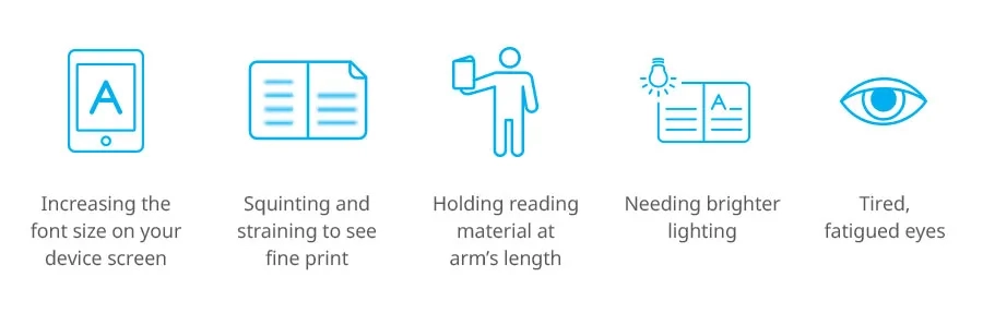 symptoms of presbyopia